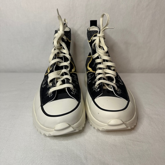 Converse Womens Run Star Hike High Top Women’s 9.5 Black Floral Metallic - Picture 2 of 8